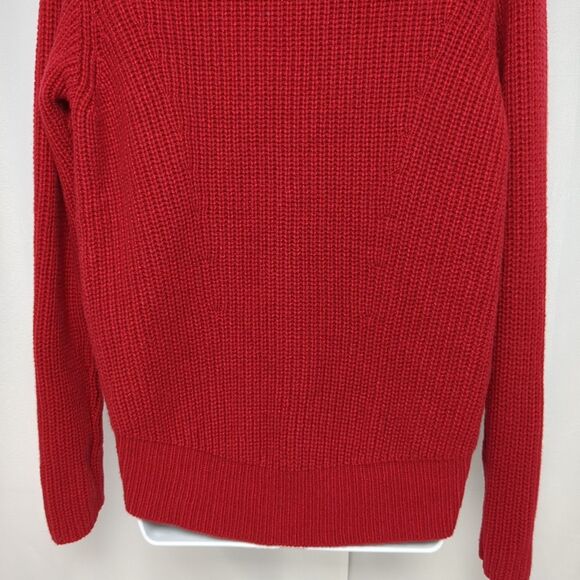 Athleta Cascades Crew Wool Blend Candy Red Knit Relaxed Fit Sweater Women's XXS - Picture 4 of 6